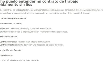 Como puedo entender mi contrato de trabajo rápidamente sin líos